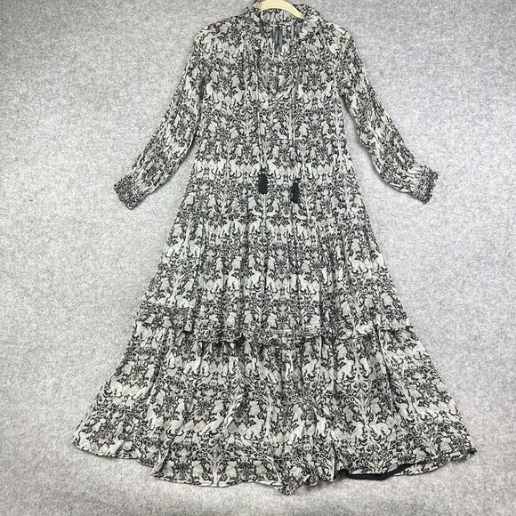 Anthropologie Dresses & Skirts - Anthropologie Marais Chiffon Maxi Dress Womens S Bunny Rabbit Boho Lined FLAW*